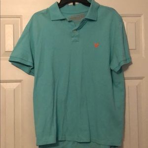 American Eagle teal polo